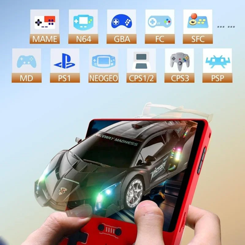 R40XX Handheld Game Console 4.2 inch IPS Screen 128GB Linux System Bluetooth-compatible Video Player - White