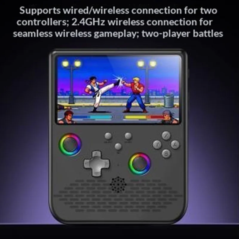 H5 Handheld Gaming Console 64G 5 inch IPS Screen RGB Lights 34 Emulators GBA Arcade - Black