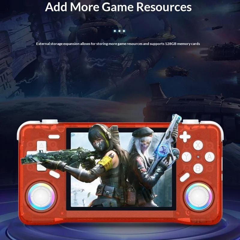 XF35H 64G Storage Open Source Handheld Game Console 3.5 inch IPS Display 30+ Emulators for Retro Gaming - Glacier Blue