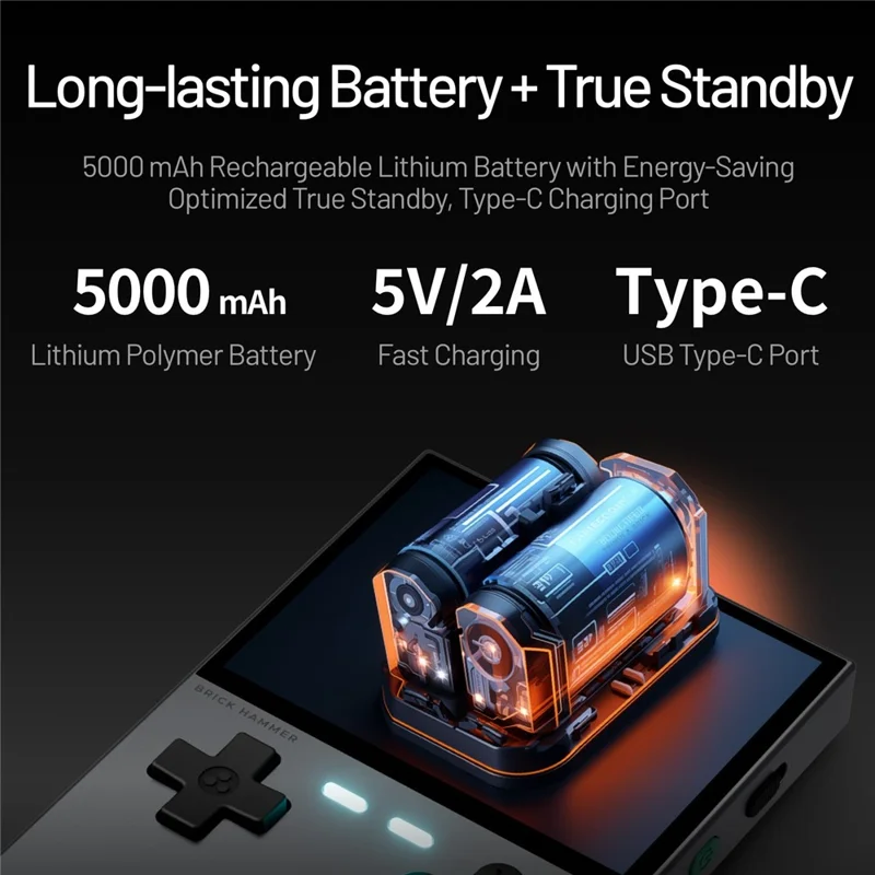 TRIMUI Brick Pro Handheld Game Console without TF Card Dual Hall Joysticks 3.95 inch IPS Screen Linux Retro Gamepad - White
