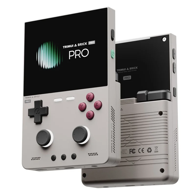 TRIMUI Brick Pro Handheld Game Console without TF Card Dual Hall Joysticks 3.95 inch IPS Screen Linux Retro Gamepad - Grey