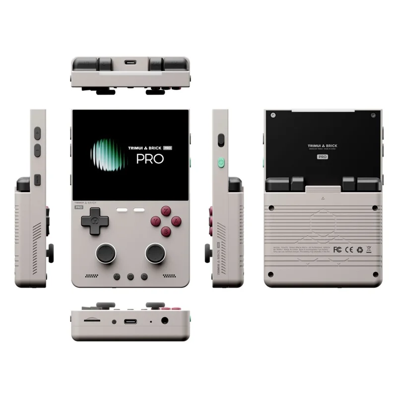 TRIMUI Brick Pro Handheld Game Console without TF Card Dual Hall Joysticks 3.95 inch IPS Screen Linux Retro Gamepad - Grey