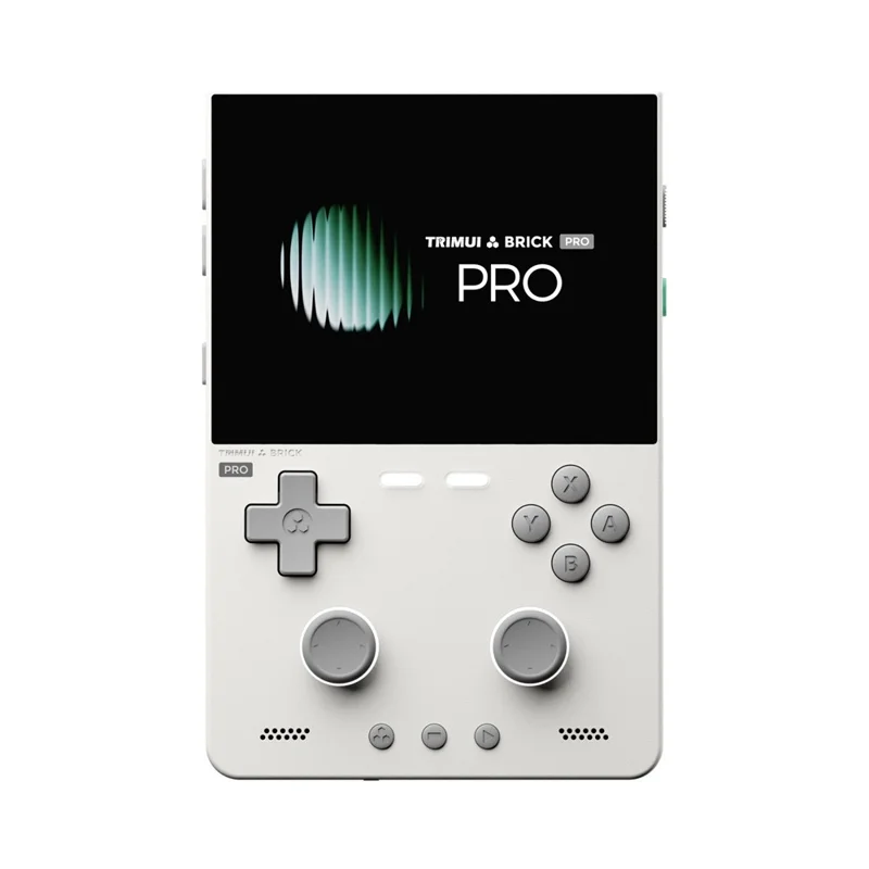 TRIMUI Brick Pro Handheld Game Console with 64GB TF Card Dual Hall Joysticks 3.95 inch IPS Screen Linux Retro Gamepad - White