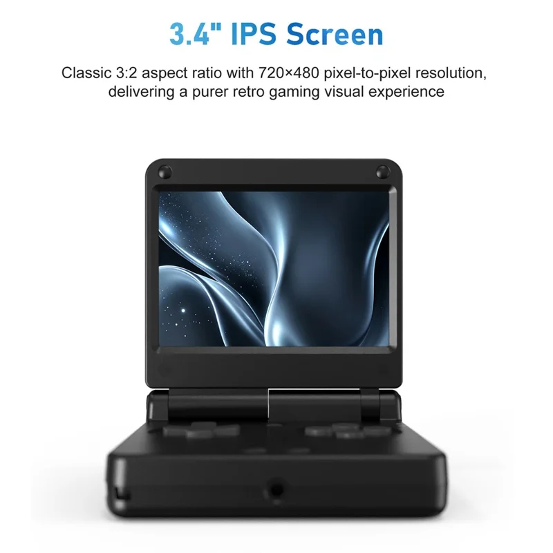 ANBERNIC RG SP 16GB Handheld Game Console 3.4 inch IPS Screen Quad-Core Clamshell Retro Gaming Device - Black