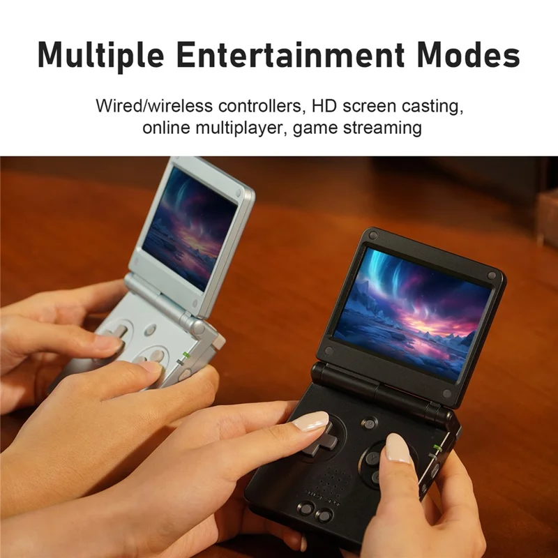 ANBERNIC RG SP 16GB Handheld Game Console 3.4 inch IPS Screen Quad-Core Clamshell Retro Gaming Device - Black