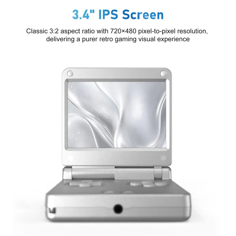 ANBERNIC RG SP 128GB Handheld Game Console 3.4 inch IPS Screen Quad-Core Clamshell Retro Gaming Device - Silver