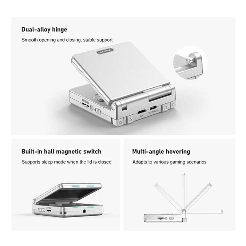 ANBERNIC RG SP 128GB Handheld Game Console 3.4 inch IPS Screen Quad-Core Clamshell Retro Gaming Device - Silver