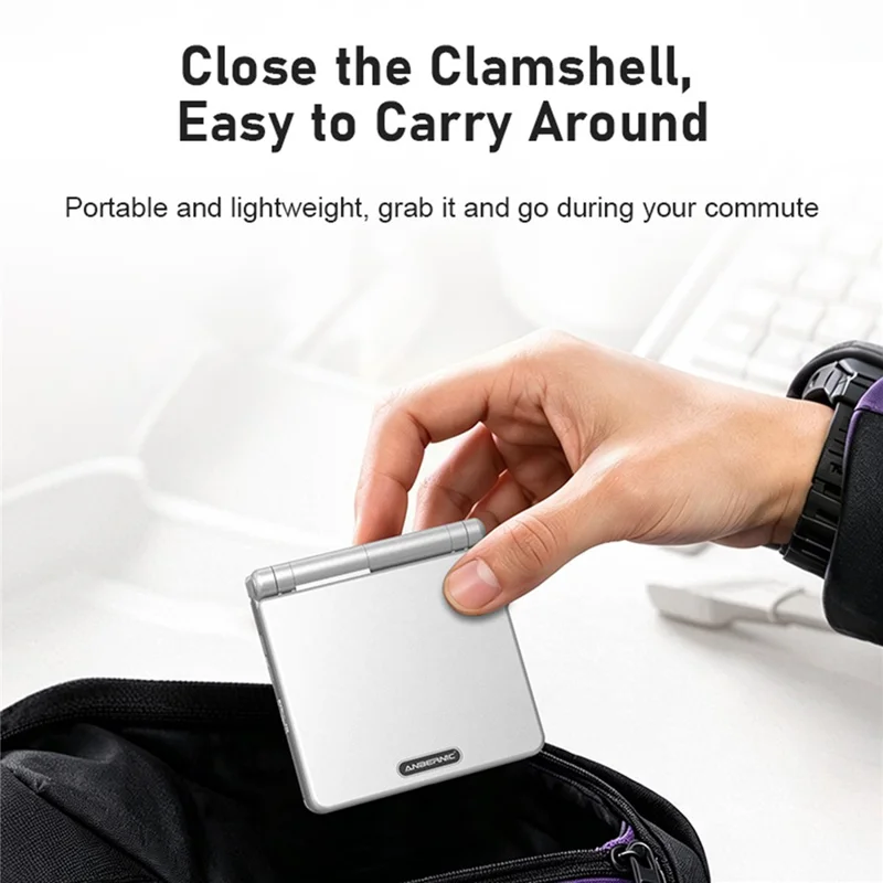 ANBERNIC RG SP 128GB Handheld Game Console 3.4 inch IPS Screen Quad-Core Clamshell Retro Gaming Device - Silver