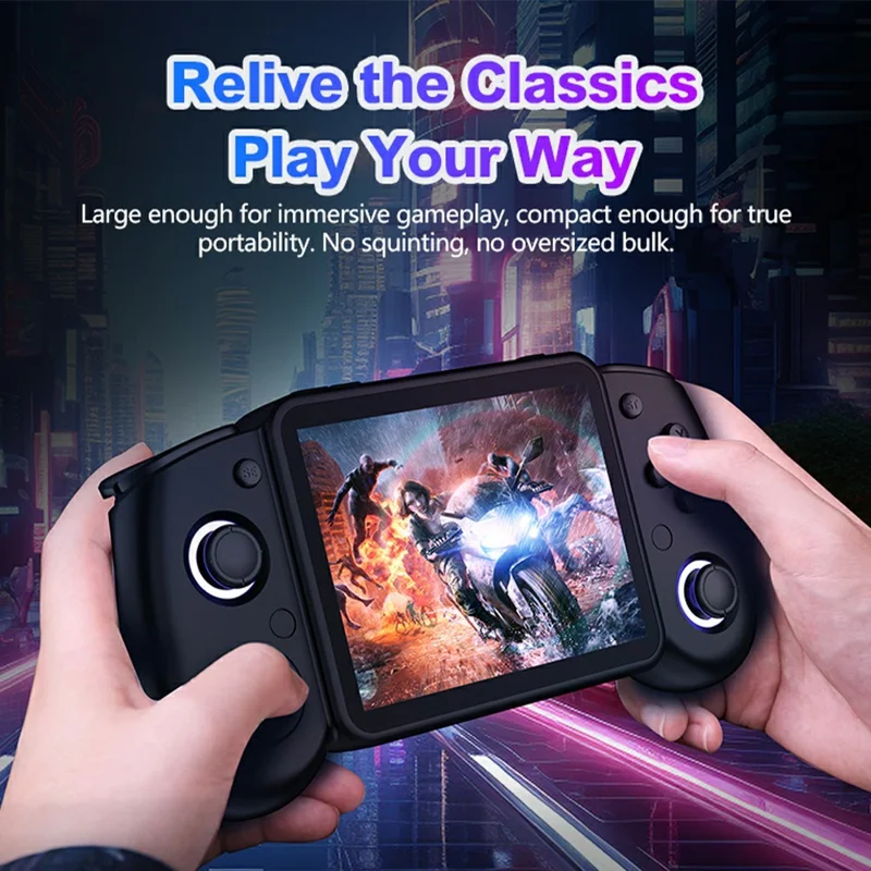 AISLPC RG43H Pro Handheld Game Console without TF Card 4.3 Inch IPS Screen Dual System RK3562 Quad Core WiFi RGB Joystick - Black