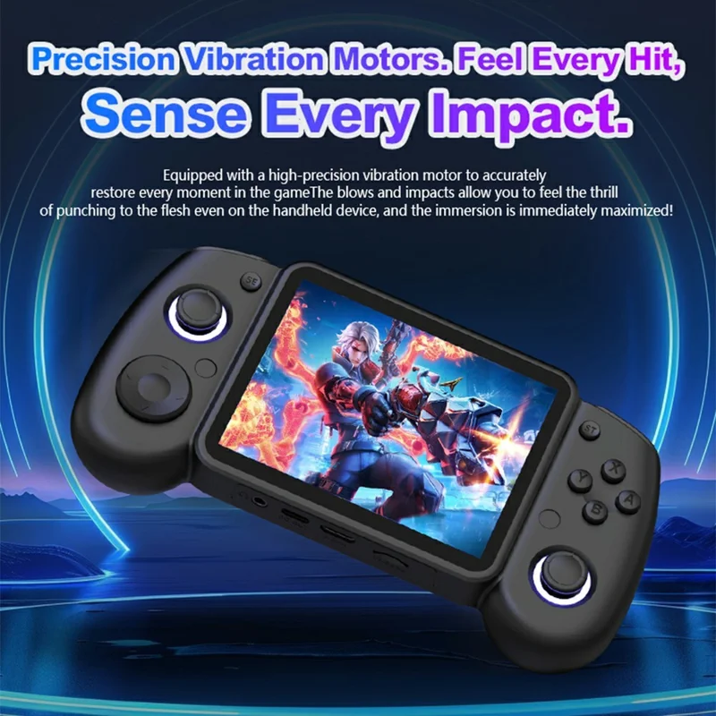 AISLPC RG43H Pro Handheld Game Console without TF Card 4.3 Inch IPS Screen Dual System RK3562 Quad Core WiFi RGB Joystick - Black