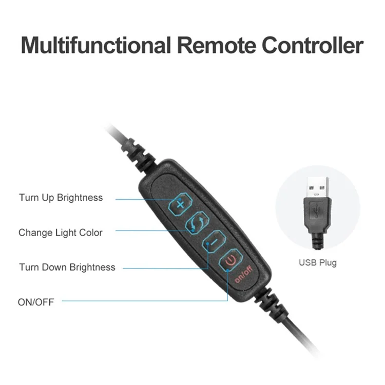 Luz de Anillo de Selfie USB de 10 Pulgadas de 120 Led + Trípode de Escritorio + Obturador Remoto Para Filtros de Transmisión en Vivo