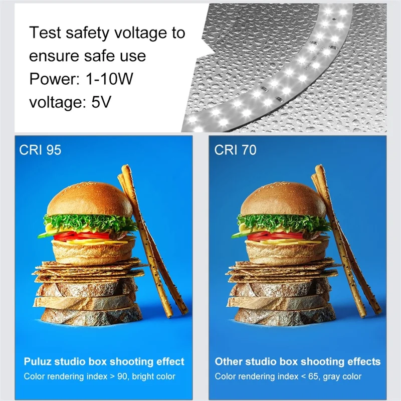 PULUZ PKT3101B Portable 25cm Photo Studio LED Ring Light Dimmable Desktop Shooting Tent Softbox with 12 Colors Background