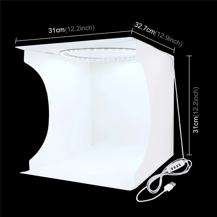 PULUZ PU5030 Portable a 3 Colori a Temperatura LED Light Box Mini Foto Pieghevole Foto Fotografia Scatola Morbida Con Fondo a 6 Colori