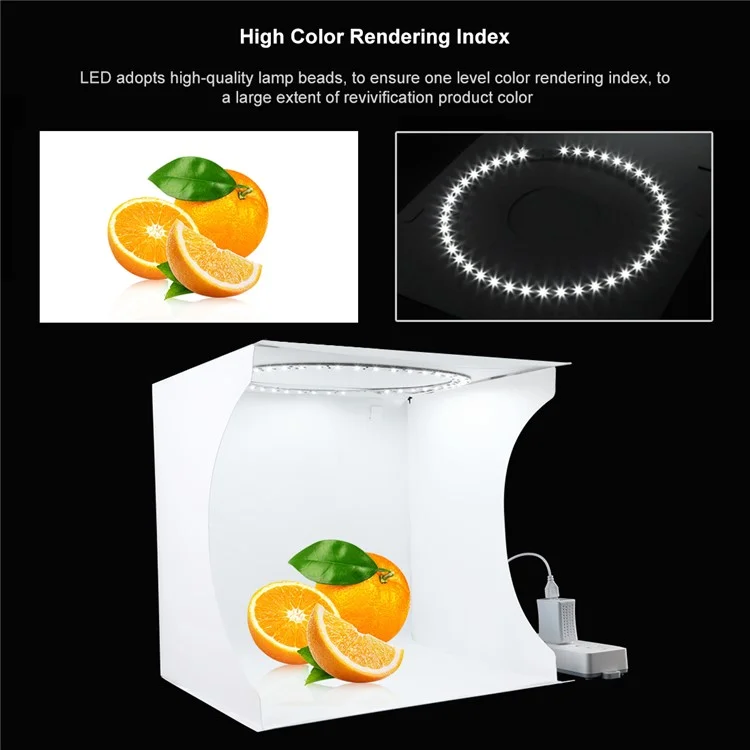 Puluz PU5030 Portátil 3 Ring LED Caixa de Anel de Luz LED Mini Photo Photo Photography Photography Light Soft Box Com 6 Cenários de Cores