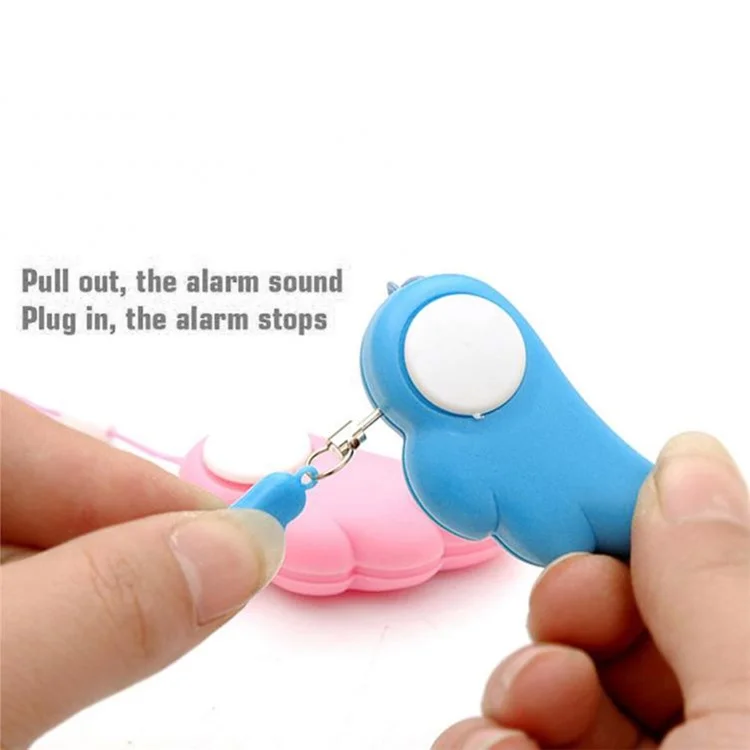 Angel Wing Design Personal Protection Girl Women Security Alarm Device 90dB Loud Sound Self Defense Supplies Emergency Alarm - Blue