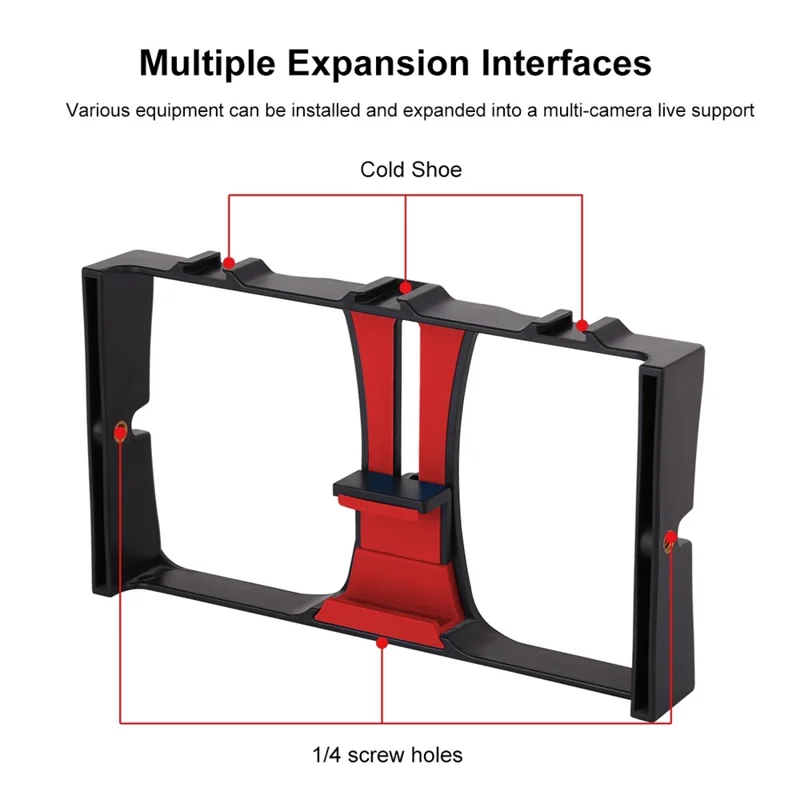 PULUZ PKT3025 Photography Kit Vlogging Rig Microphone Tripod Mount Cold Shoe Tripod Head with LED Ring Light - Red