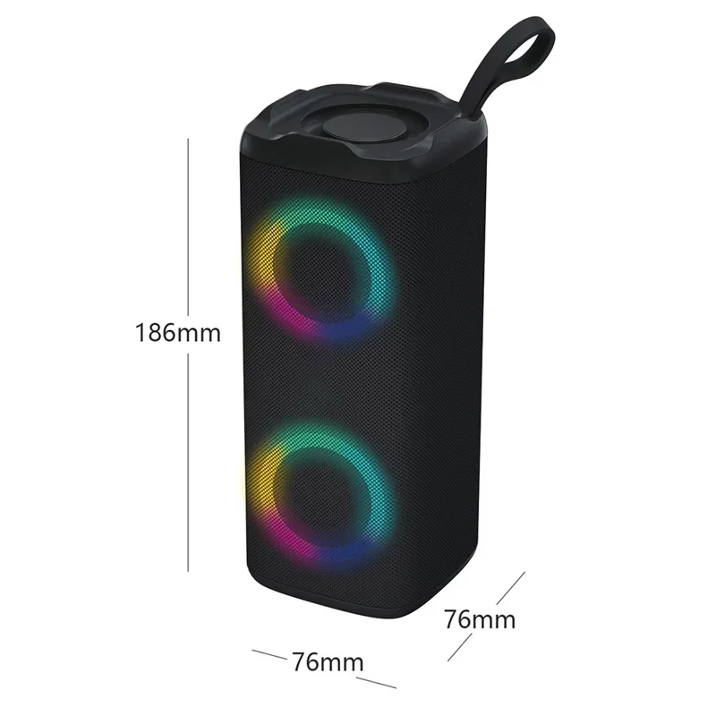 LM-882 Portable Outdoor Rechargeable Bluetooth-compatible Speaker LED RGB Wireless Music Subwoofer Support TF Card / U-Disk - Camouflage