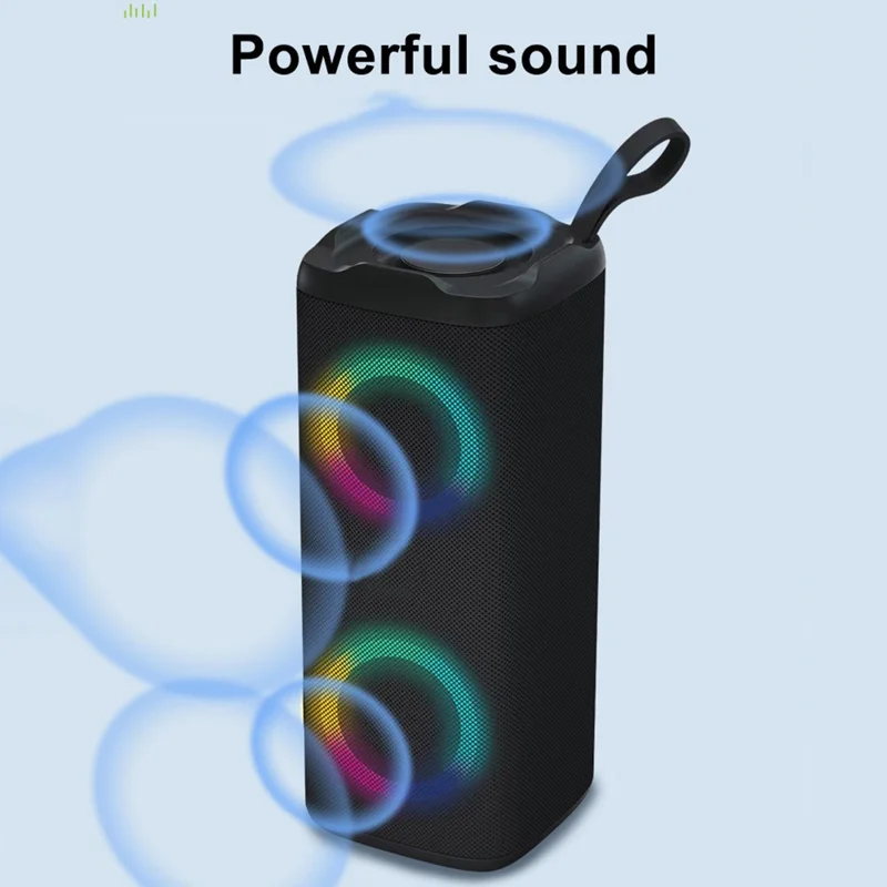 LM-882 Portable Outdoor Rechargeable Bluetooth-compatible Speaker LED RGB Wireless Music Subwoofer Support TF Card / U-Disk - Camouflage