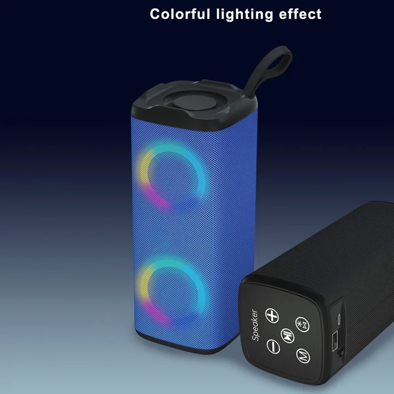 LM-882 Portable Outdoor Rechargeable Bluetooth-compatible Speaker LED RGB Wireless Music Subwoofer Support TF Card / U-Disk - Camouflage