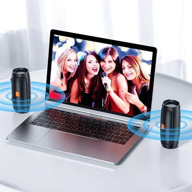 MINI2+ Portable Rechargeable Bluetooth-compatible Speaker Heavy Bass Wireless Music Subwoofer Support TF Card / U-Disk - Red