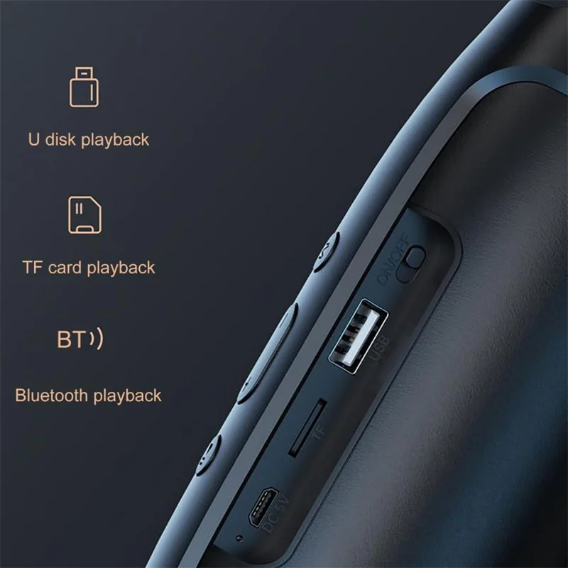 MINI2+ Portable Rechargeable Bluetooth-compatible Speaker Heavy Bass Wireless Music Subwoofer Support TF Card / U-Disk - Blue