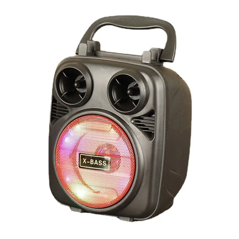 BK-2620 Bluetooth-compatible Speaker Outdoor Portable Wireless Speaker with Cell Phone Stand / RGB Lights Support TF Card, U Disk - Red