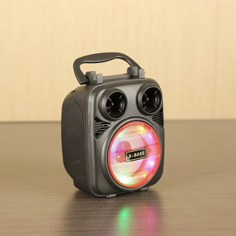 BK-2620 Bluetooth-compatible Speaker Outdoor Portable Wireless Speaker with Cell Phone Stand / RGB Lights Support TF Card, U Disk - Red