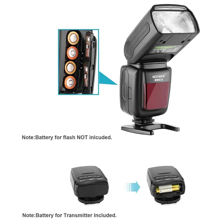 Neewer NW570 2.4G Camera Flash Para Canon, Nikon Small Showing Light Con Zapatilla Caliente