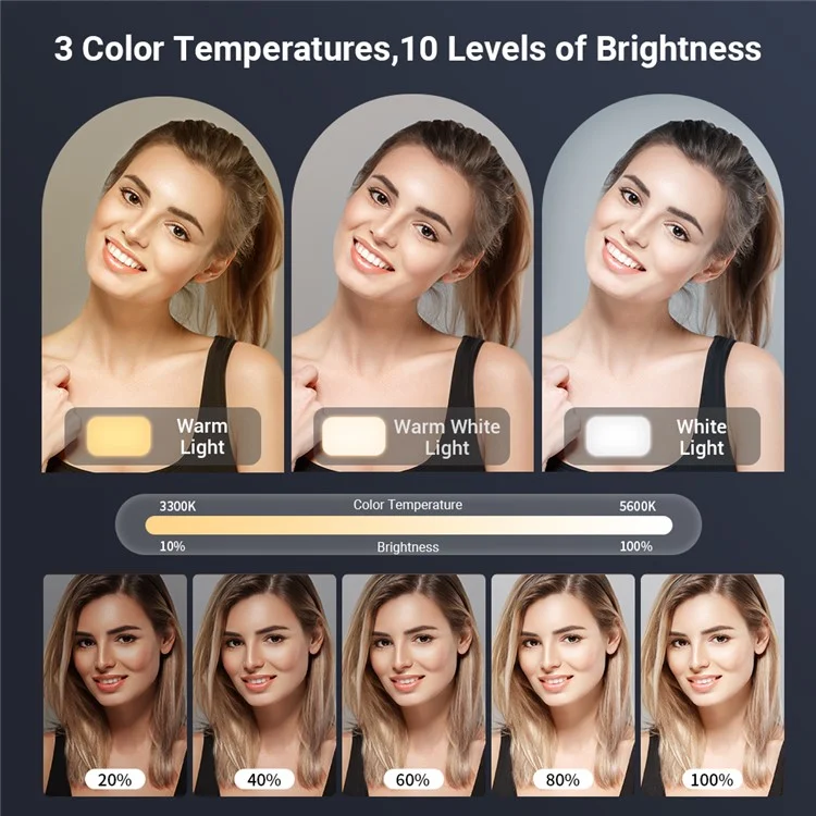 APEXEL APL-FL19 2Pcs USB LED Light Kit com Tripé Ajustável e Filtros de Cor para Filmagem de Vídeo