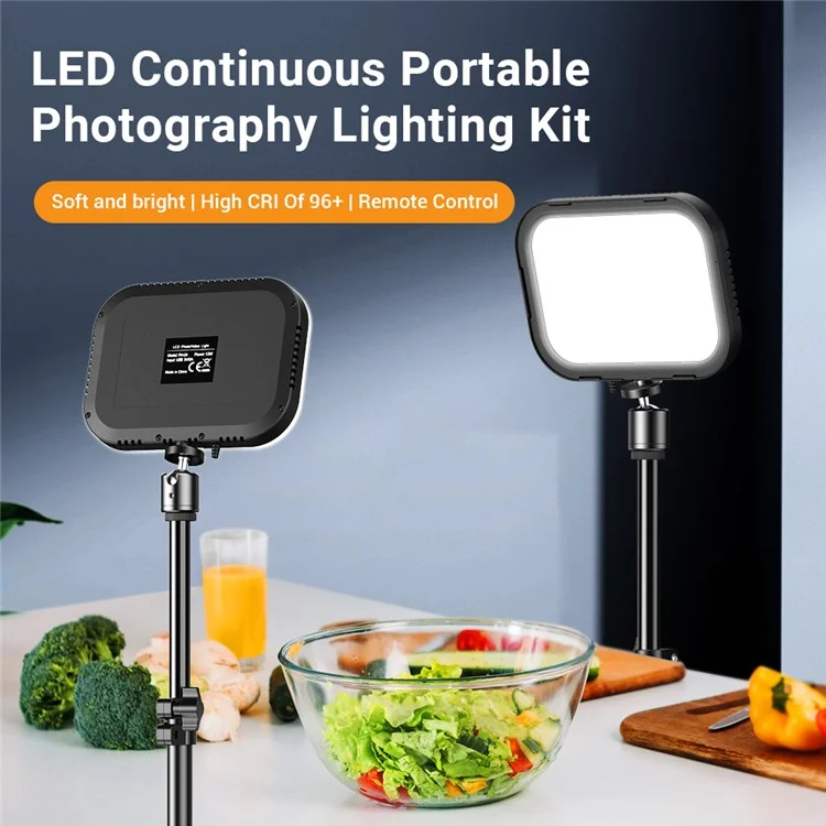 Kit de Luz LED USB de APEXEL APL-FL19 2pcs Con Soporte de Trípode Ajustable y Filtros de Color Para Disparos de Video