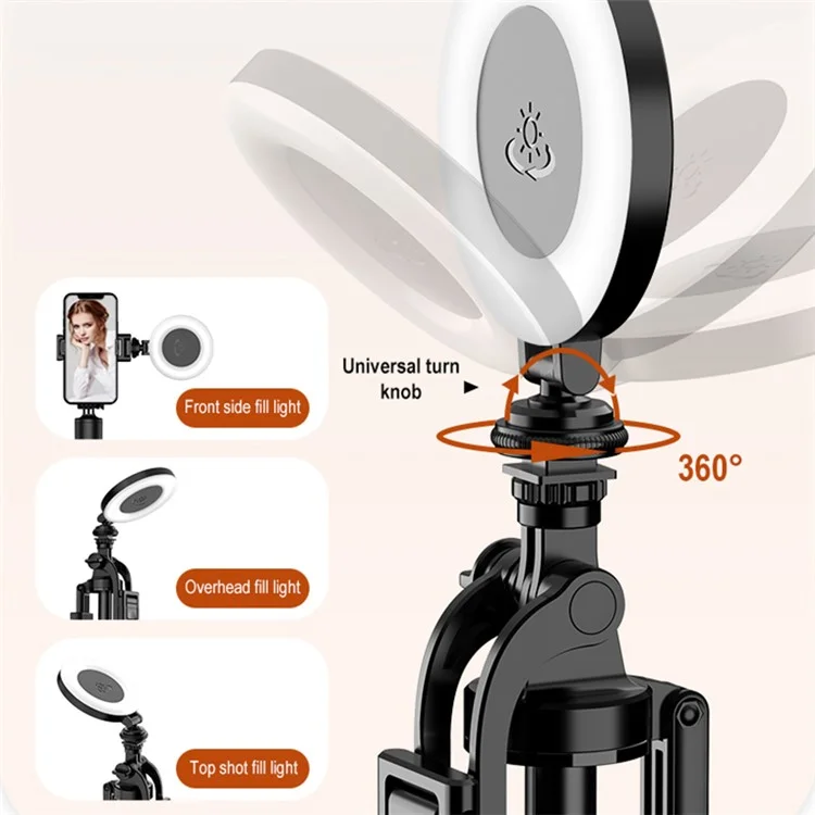 D07 3 couleurs 9 niveaux d'éclairage variable Portable Fill Light pour la photographie selfie en direct