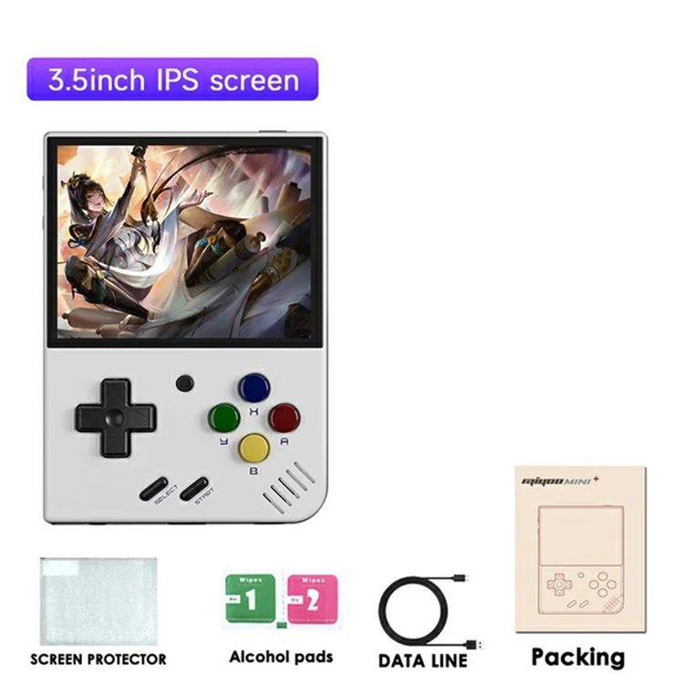 MIYOO Mini Plus 3.5-inch IPS Screen Linux System Portable Retro Handheld Game Console - White