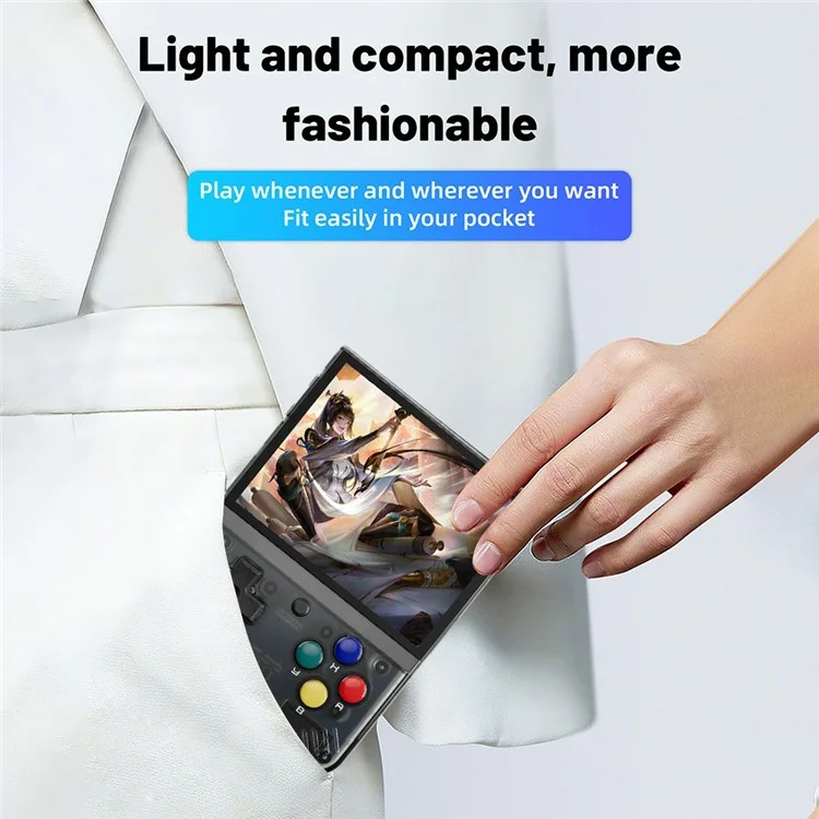 MIYOO Mini Plus 3.5-inch IPS Screen Linux System Portable Retro Handheld Game Console - Purple