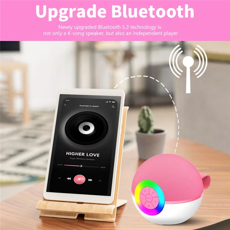 T97 Kids K Song Bluetooth-compatible  Speaker with Dual Wireless Microphone Family Party Singing Song Device - Green