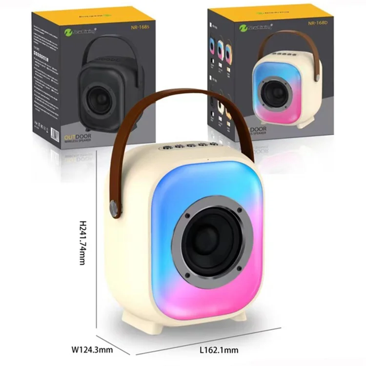 NEWRIXING NR168D Diffusore portatile Altoparlante RGB Luce atmosferica Bluetooth Bass Sound Subwoofer - Bianco