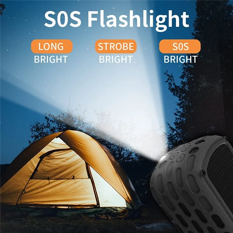 CYBORIS T6 TWS Solar Powered Bluetooth-compatible 5.0 Speaker Shock-Proof Splash-Proof Subwoofer for Outdoor Sports