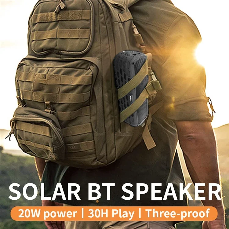 CYBORIS T6 TWS Solar Powered Bluetooth-compatible 5.0 Speaker Shock-Proof Splash-Proof Subwoofer for Outdoor Sports