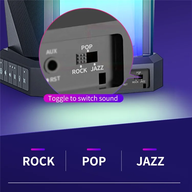 CYBORIS T10 RGB Light Bluetooth-compatible Speaker 50W High Power Bass Sound Subwoofer