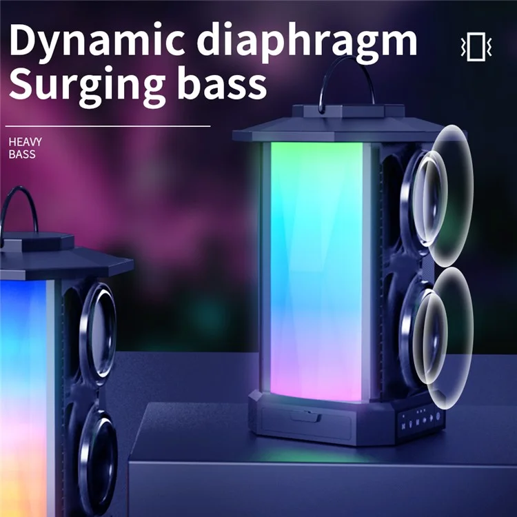 CYBORIS T10 RGB Light Bluetooth-compatible Speaker 50W High Power Bass Sound Subwoofer