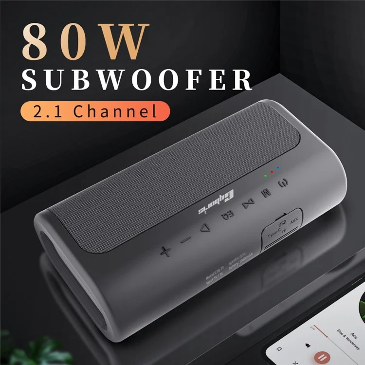 CYBORIS T9 80W Kabelloser Bluetooth-Bass-Lautsprecher TWS-Verbindung Subwoofer mit EQ-Klangeffekt
