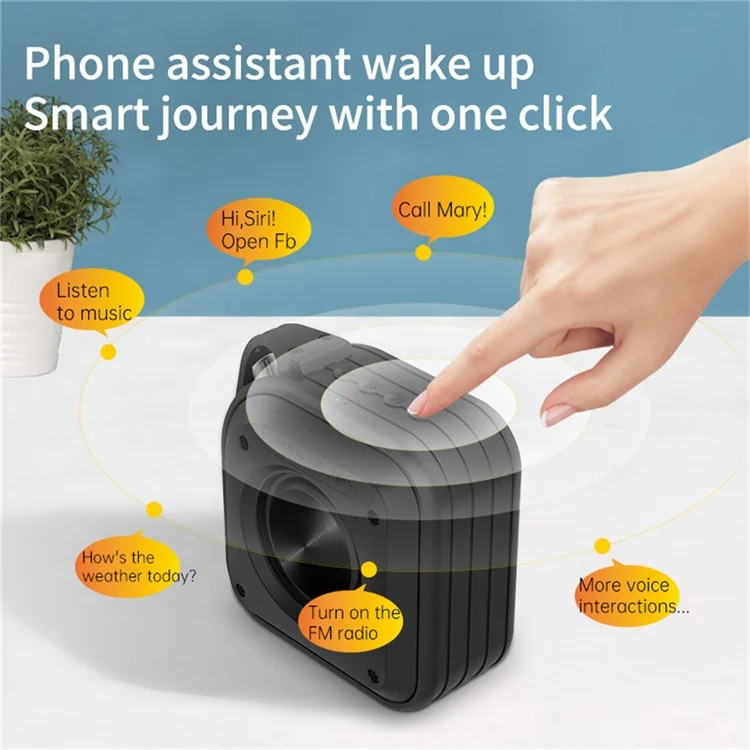 Мини-колонка CYBORIS X1-Plus 15Вт с Bluetooth-динамиком, сабвуфером и защитой от воды - Черная