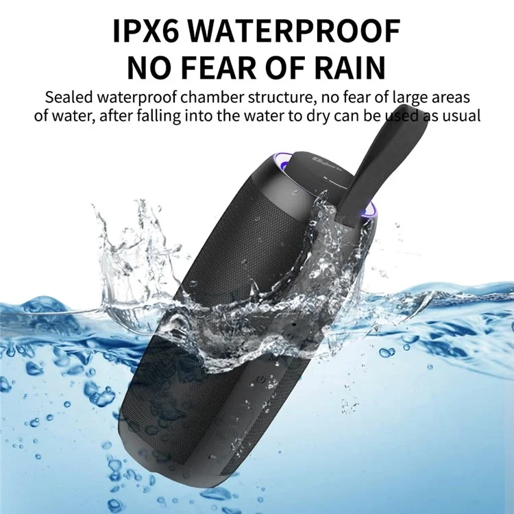 Caixa de som Bluetooth CYBORIS V9 Pro 50W com graves potentes, suporte a cartão TF / pen drive / entrada AUX / efeito de equalização