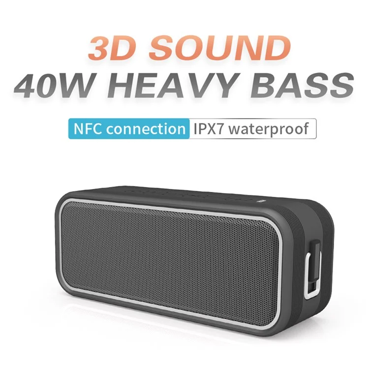 CYBORIS T8Pro 40W Altifalante Bluetooth Sem Fios Resistente à Água Som de Graves 3D para Campismo, Praia
