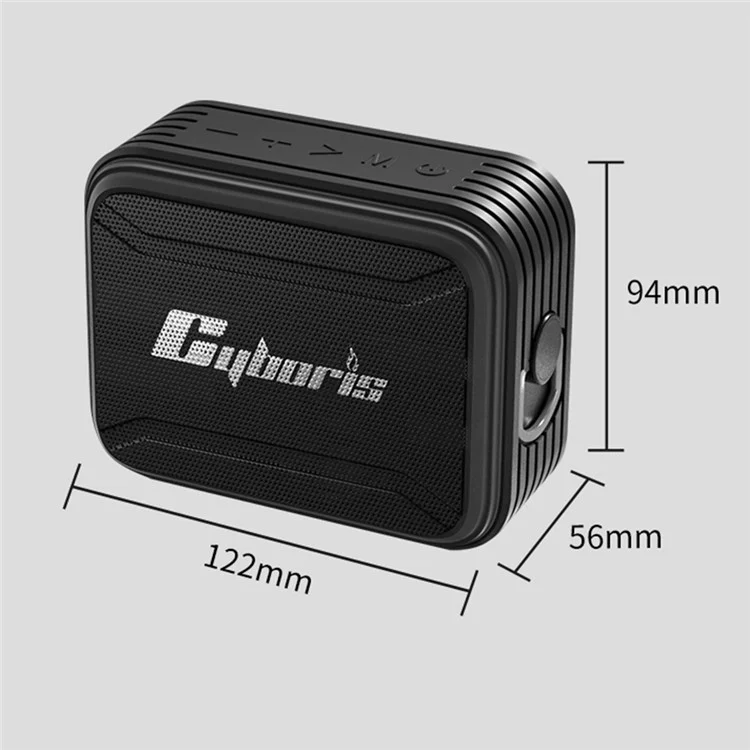 Haut-parleur Bluetooth CYBORIS T2 Prise en charge de la carte TF / U Disk / AUX-In / Boucle unique / Enregistrement / FM