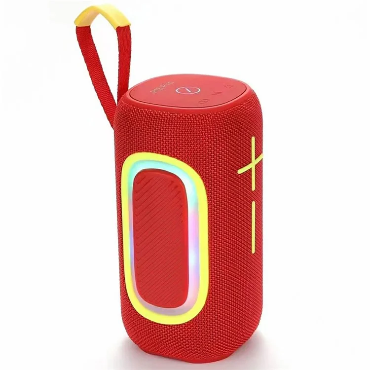 Caixa de Som Bluetooth Portátil P18 Pro 20W com Luz RGB, Rádio FM e Subwoofer Sem Fio - Vermelho
