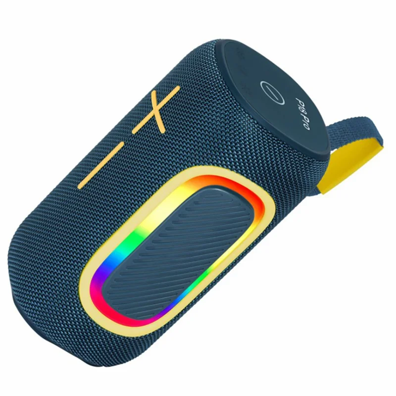 P18 Pro 20W Portable Bluetooth-compatible Speaker RGB Light FM Radio Wireless Music Subwoofer Support TF / U-disk / AUX - Blue