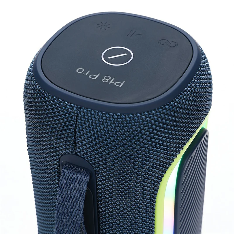 P18 Pro 20W Portable Bluetooth-compatible Speaker RGB Light FM Radio Wireless Music Subwoofer Support TF / U-disk / AUX - Blue