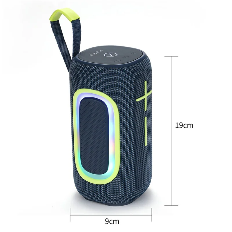 P18 Pro 20W Portable Bluetooth-compatible Speaker RGB Light FM Radio Wireless Music Subwoofer Support TF / U-disk / AUX - Blue