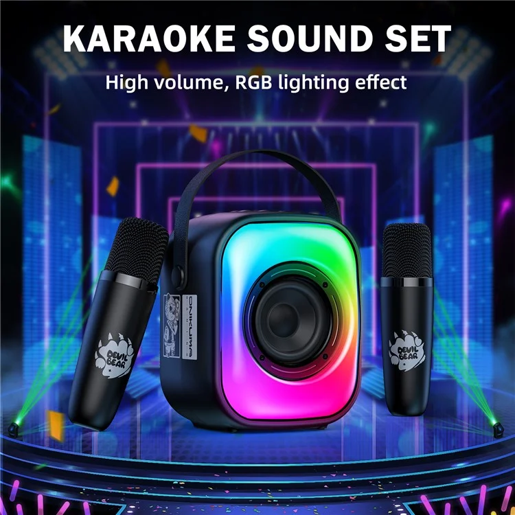 Caixa de som Bluetooth ONIKUMA L7 K Song RGB com microfone sem fio duplo, para karaokê em família e festa