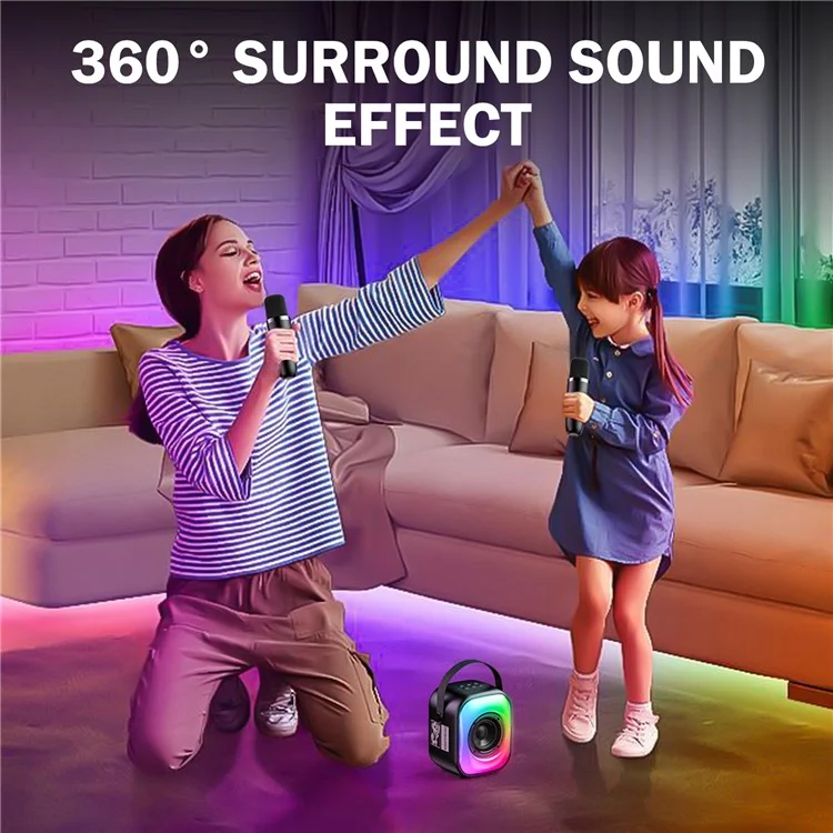 Caixa de som Bluetooth ONIKUMA L7 K Song RGB com microfone sem fio duplo, para karaokê em família e festa